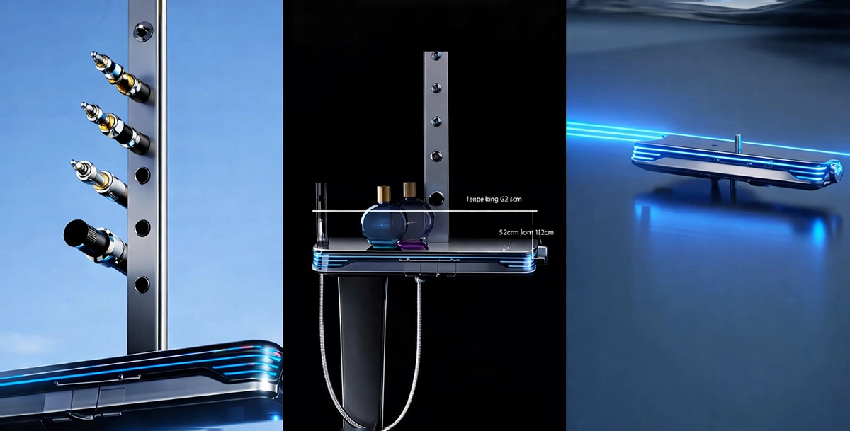 Colonne de douche digitale thermostatique gun métal Rolexia